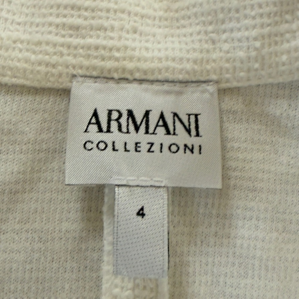 Armani Collezioni Womens Off White Textured 4 Button Blazer Jacket Size 4 RMG05J - Picture 2 of 4